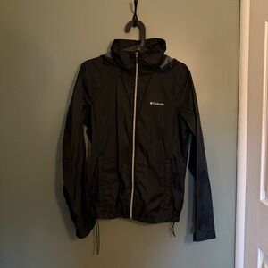 Columbia Lightweight Waterproof Rain Jacket – Black, Size M